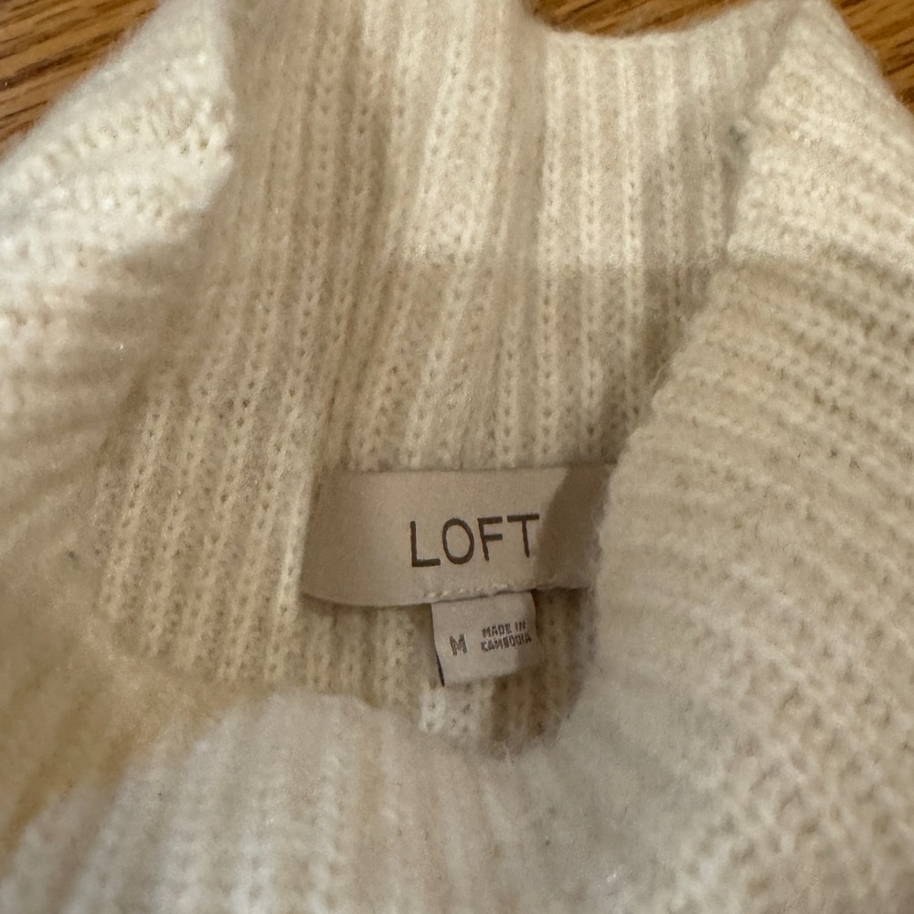 LOFT Cream Turtleneck Sweater - Picture 3 of 3
